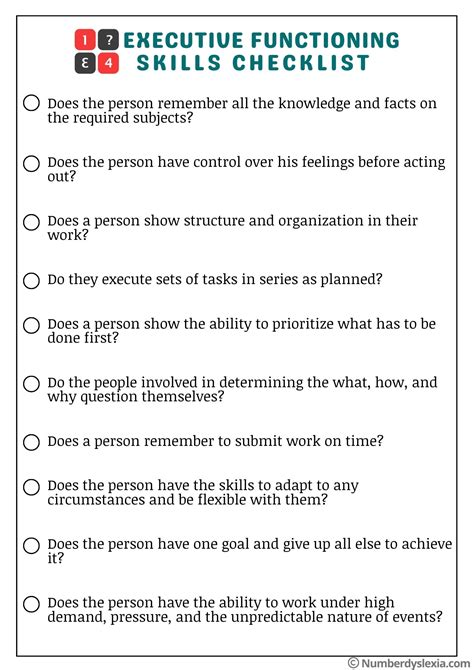 Free Printable For Kids Executive Functioning Disorder Daily