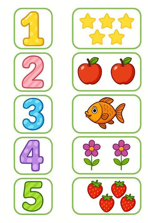 Free Printable Fun Number 1 Through 5 Pictures