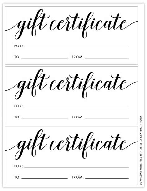 Free Printable Gift Certificate