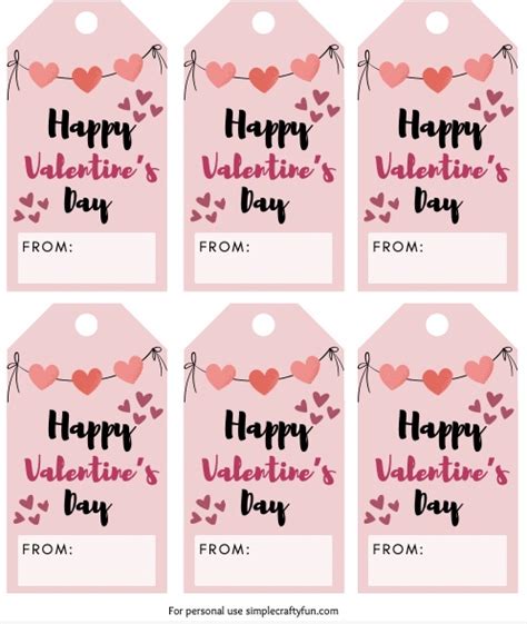 Free Printable Gift Tags For Valentines Day
