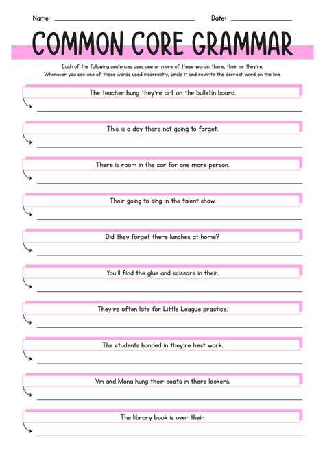 Free Printable Grammar Worksheets