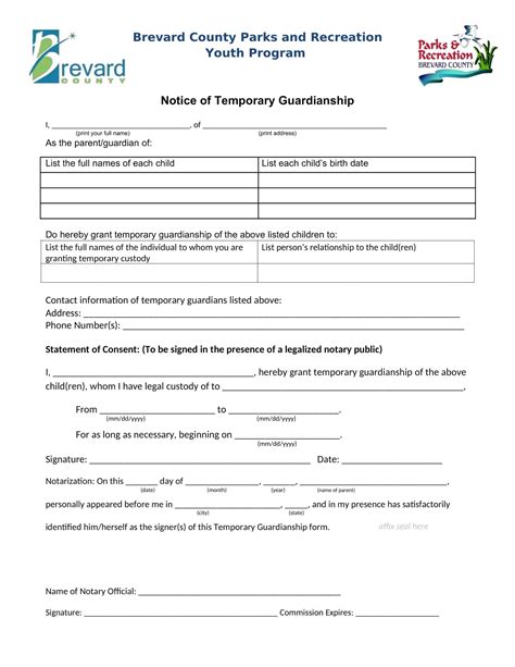 Free Printable Guardianship Forms