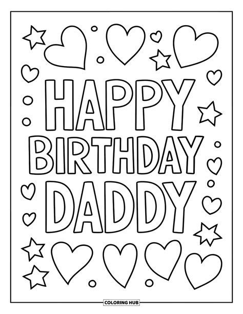 Free Printable Happy Birthday Daddy Coloring Pages