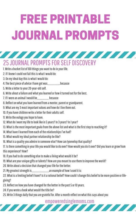 Free Printable Journal Prompts For Adults