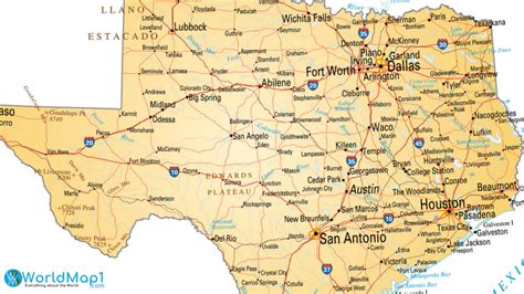 Free Printable Map Of Texas