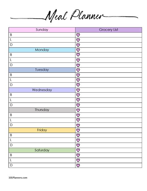 Free Printable Meal Planners