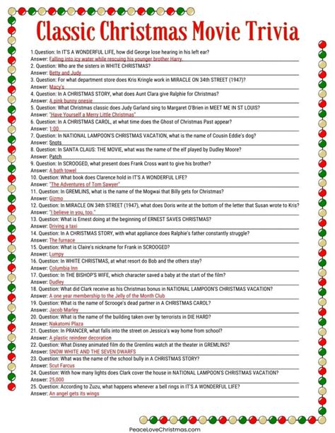 Free Printable Movie Trivia Questions And Answers