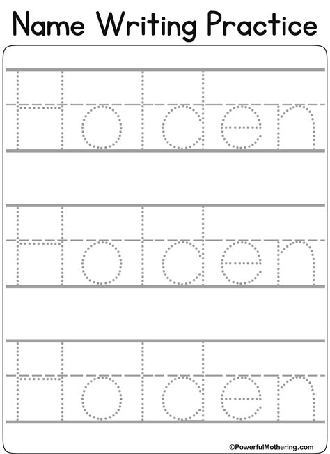 Free Printable Name Sheets