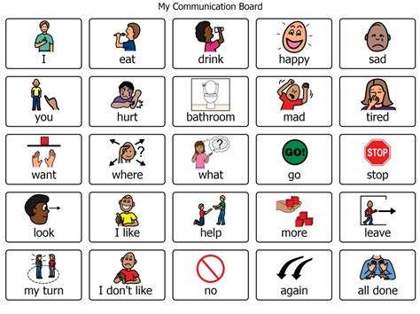 Free Printable Pictures Of Daily Activities For Autism Communication Boards