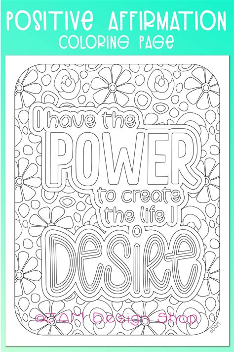 Free Printable Positive Affirmation Coloring Pages