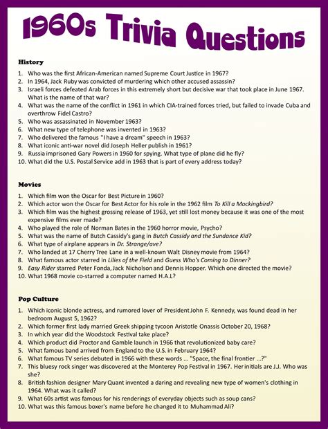 Free Printable Printable Trivia For Seniors