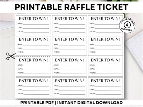 Free Printable Raffle Ticket Template