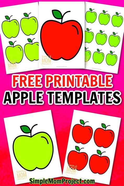 Free Printable Red Apple Template