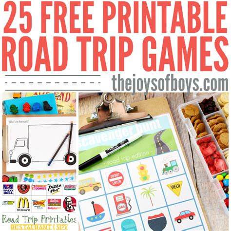 Free Printable Road Trip Games