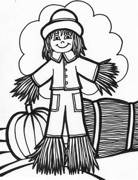 Free Printable Scarecrow Coloring Page