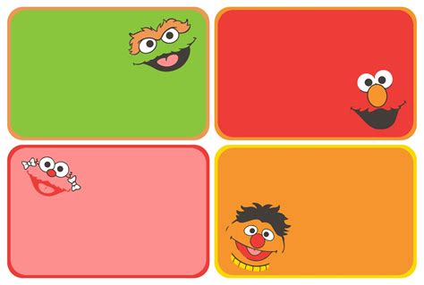 Free Printable Sesame Street Food Labels