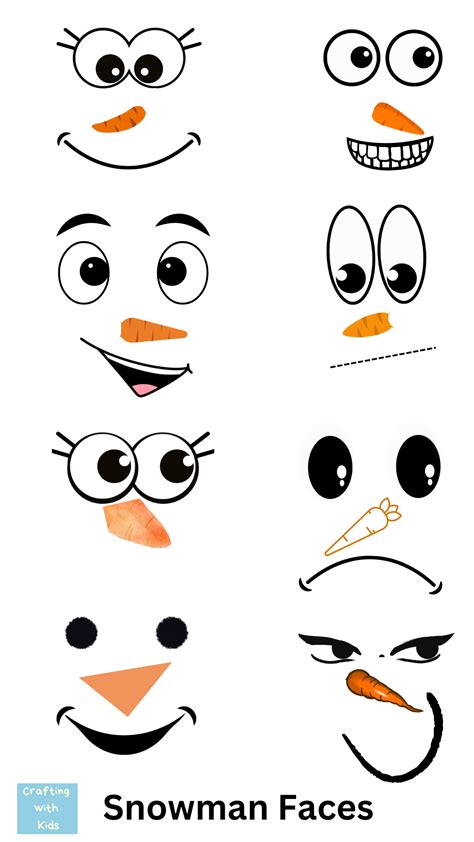 Free Printable Snowman Face Stencils
