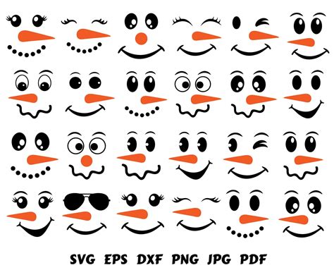 Free Printable Snowman Face Template