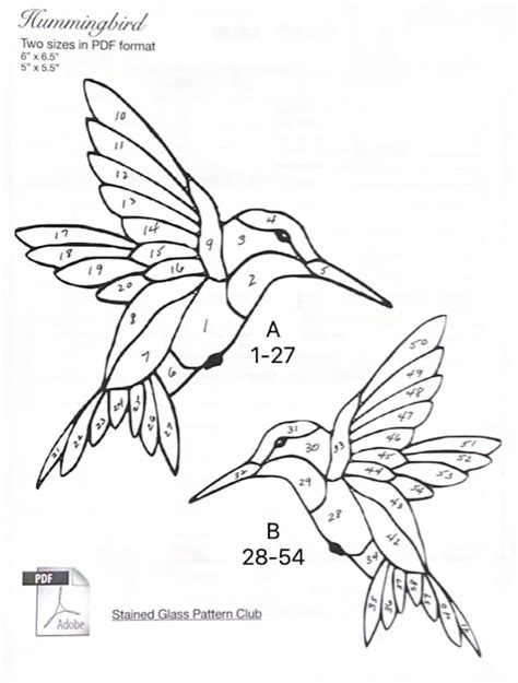 Free Printable Stained Glass Hummingbird Patterns