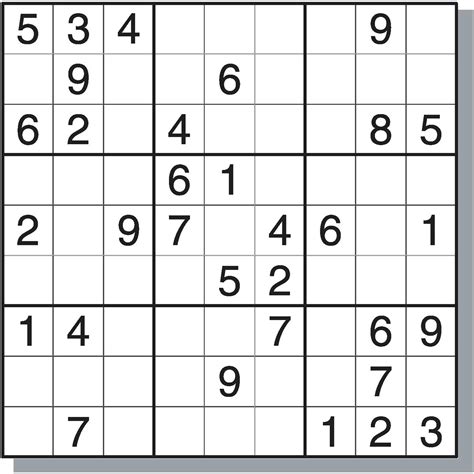 Free Printable Sudoku Games