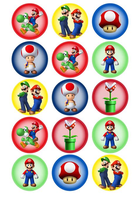 Free Printable Super Mario Cupcake Toppers