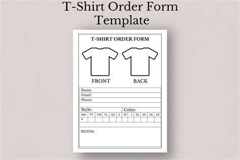 Free Printable T Shirt Order Form