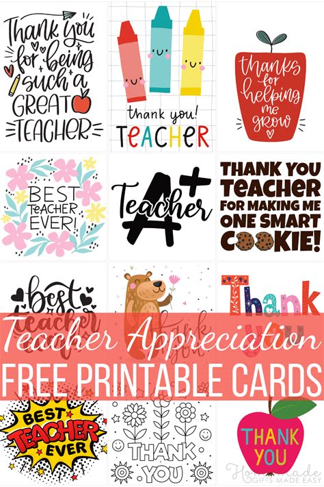 Free Printable Teacher Appreciation