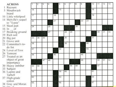 Free Printable Universal Crossword Puzzles