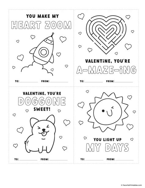 Free Printable Valentines Cards To Color