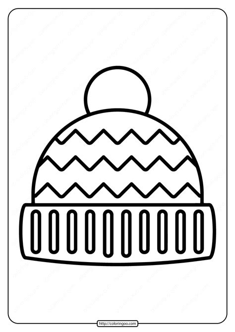 Free Printable Winter Hat Coloring Page