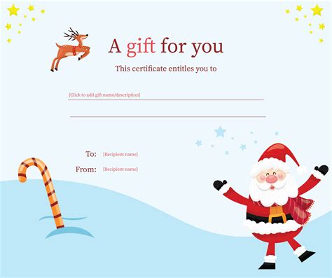 Free Printable Xmas Gift Certificates