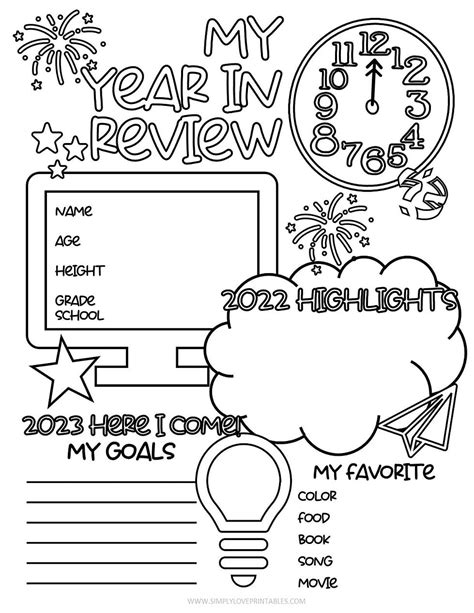 Free Printable Year In Review Template