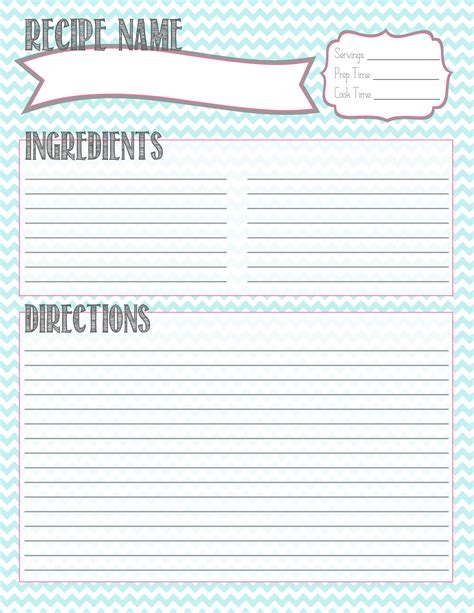 Free Recipe Card Template Editable