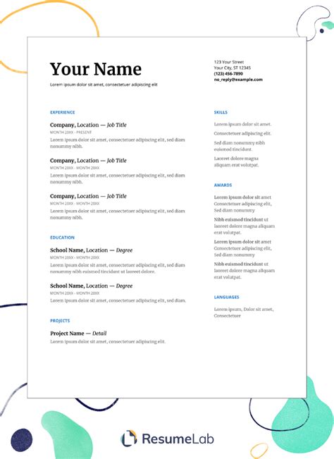 Free Resume Template For Google Docs