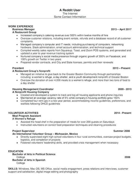 Free Resume Templates Reddit
