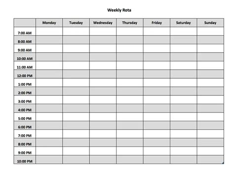 Free Rota Template