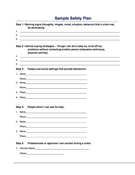 Free Safety Plan Template