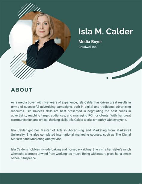 Free Sample Professional Bio Template