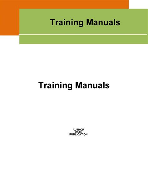 Free Sample Training Manual Template