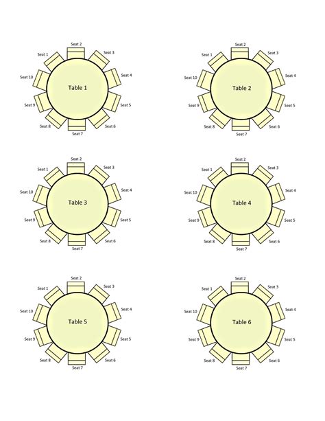 Free Seating Chart Template
