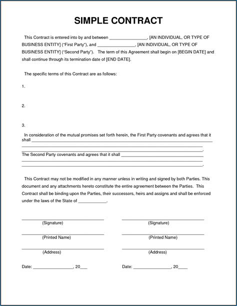 Free Simple Agreement Template
