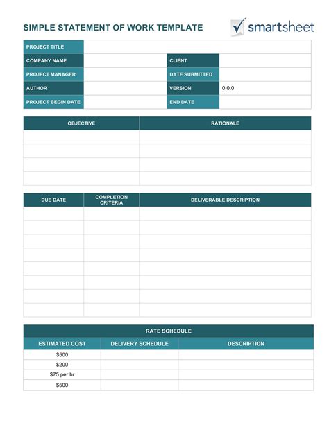 Free Statement Of Work Templates