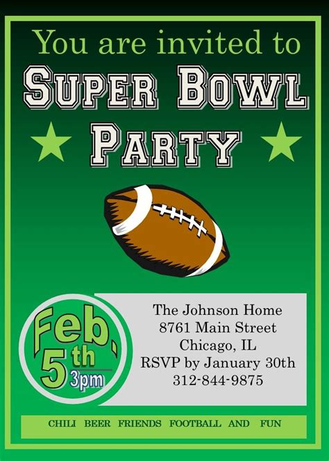 Free Super Bowl Invitations Templates