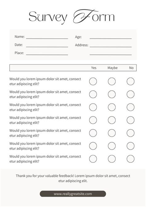 Free Survey Template