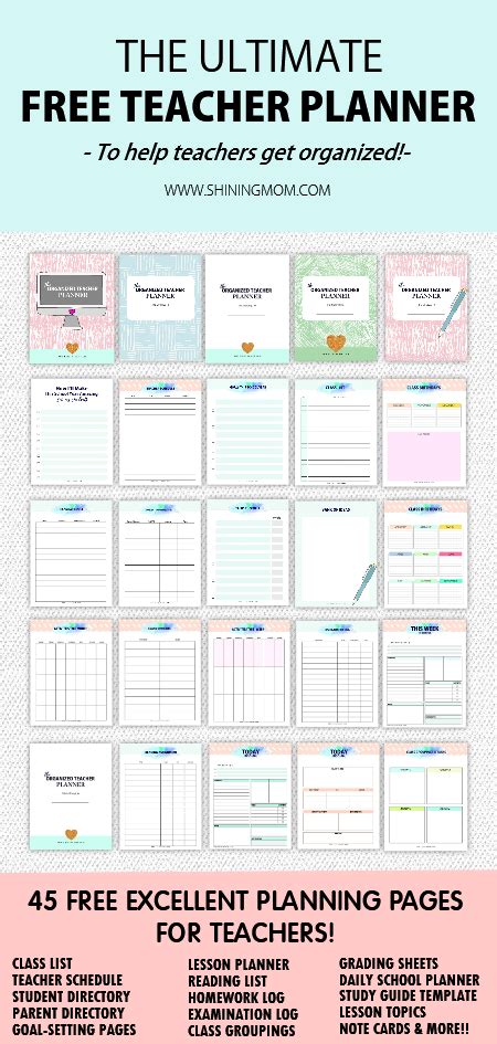 Free Teacher Planner Templates