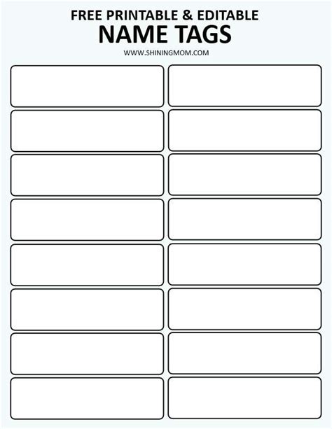 Free Template For Name Tags