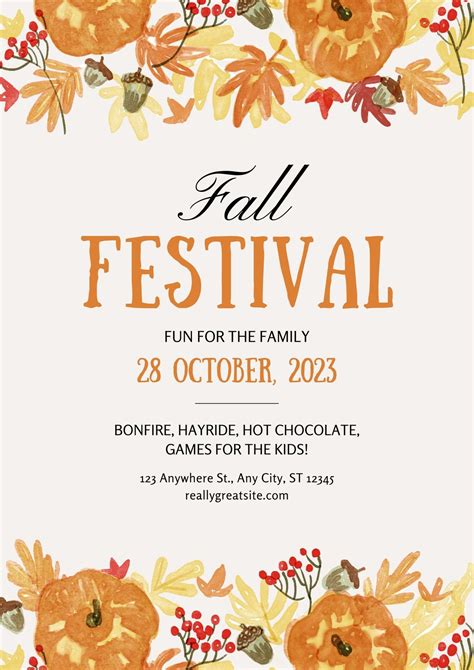 Free Templates For Fall Festival Flyer