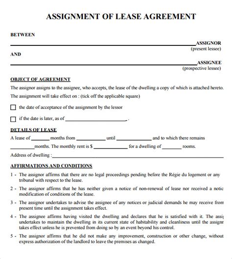 Free Templates For Lease Agreements