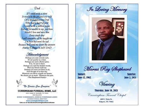 Free Templates For Memorial Cards