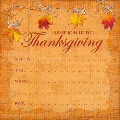 Free Thanksgiving Invite Template